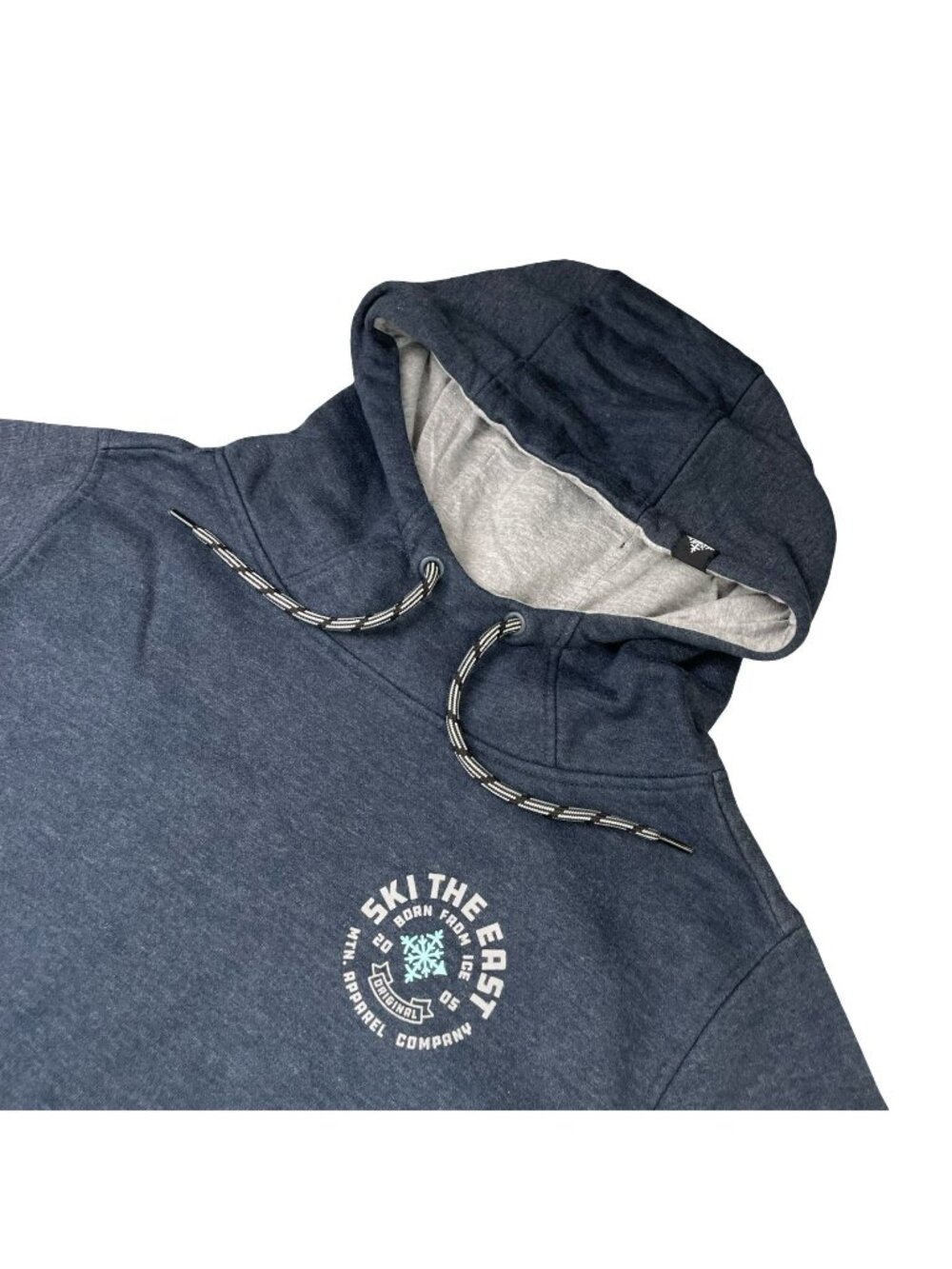 Ski The East Women's Cotton Blend Double-Sided Pullover Hoodie Navy Blue • Small